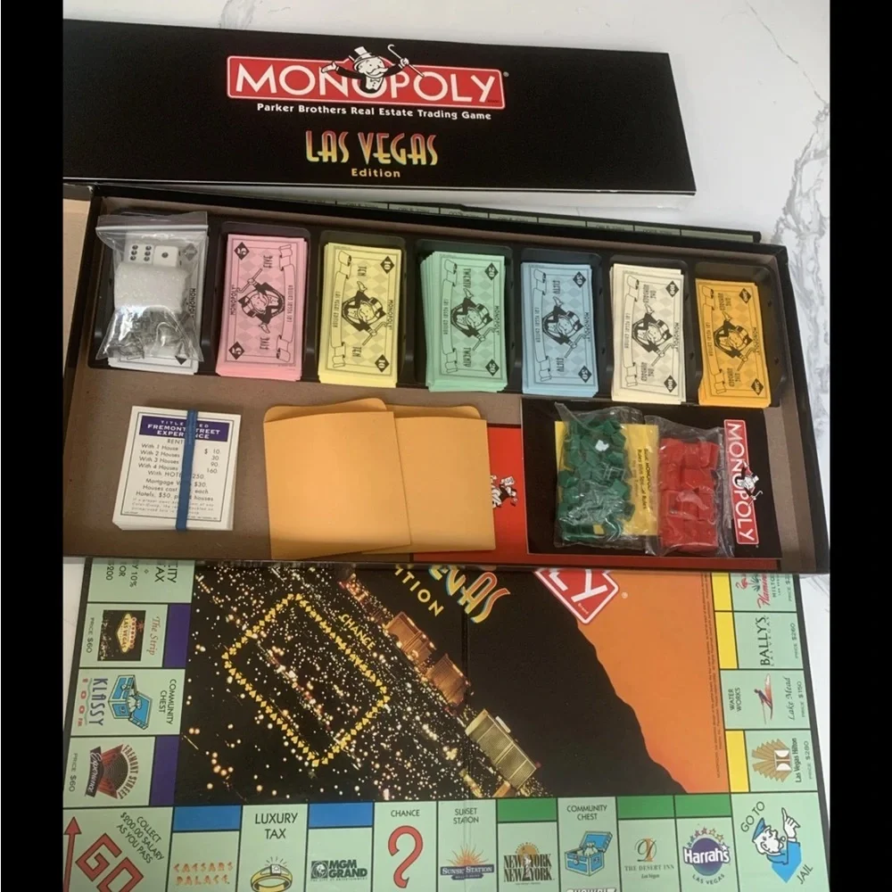 Monopoly Las Vegas Edition 1997 Complete Show Girl Pewter Tokens VTG